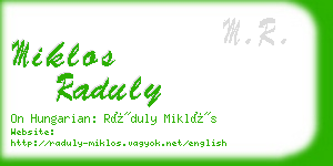 miklos raduly business card